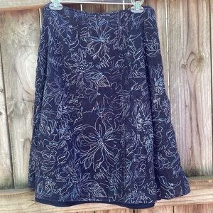 Christopher & Banks blue cotton Swiss dot skirt